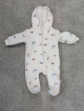 First Wish Quilted Dino Hooded One-Piece for Baby Jacket